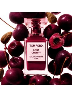 Luscious. Tempting. Insatiable. The luscious artisanal scent features warm and sweet gourmands. TOM FORD Lost Cherry is a full-bodied journey into the once-forbidden; a contrasting scent that reveals a tempting dichotomy of playful, candy-like gleam on the outside and luscious flesh on the inside. Innocence intersects indulgence with an opening that captures the classic perfection of the exotic cherry fruit - Black Cherry's ripe flesh dripping in cherry liqueur glistens with a teasing touch of B Tom Ford Parfum, Perfume Tom Ford, Tom Ford Lost Cherry, Spicy Perfume, Parfum Tom Ford, Tom Ford Private Blend, Tom Ford Perfume, Cherry Liqueur