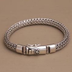 Sterling Silver Naga Chain Bracelet from Bali - Dragon Links | NOVICA Diamond Necklace Designs, Mens Bracelet Silver, Diamond Bangles Bracelet, Sterling Bracelets, Silver Chain Bracelet, Sterling Silver Mens, Diamond Bracelets, Silver Diamonds, Modern Jewelry