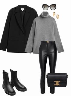 How To Style Black Coat Winter, Zara Jacket Outfit, Zara Beauty, Mode Mantel, Look Legging, Winter Fashion Outfits Casual, Zara Fashion, Grey Outfit, Looks Chic