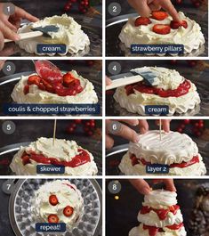 how to make a strawberry shortcake with cream frosting and strawberries on top