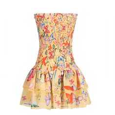 - 100% polyester - hand wash / air dry Yellow Multi-Color Butterfly Floral Layered Ruffle Smocked Halter Mini Dress Details: Beautiful floral multi-color flower design Made of soft, comfortable fabric Easy to clean & maintain Made of durable fabric for long wear / use Bohemian Mini Dress, Color Butterfly, Color Flower, Halter Mini Dress, 70 Dress, Skirted Swimwear, Scrunchie Hairstyles, Couture Dresses, Sweater And Shorts