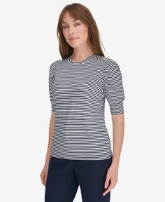 in stock Classic Crew Neck Top For Daywear, Elegant White Tommy Hilfiger Tops, Tommy Hilfiger Classic Short Sleeve Tops, Elegant Long Sleeve Tops By Tommy Hilfiger, Elegant Long Sleeve Tommy Hilfiger Tops, Tommy Hilfiger Spring Blouse For Work, Tommy Hilfiger Spring Workwear Blouse, Tommy Hilfiger Blouse For Spring Workwear, Tommy Hilfiger Classic Summer Tops