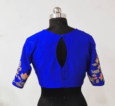 Royal blue embroidery work blouse that can be paired with multiple sarees Made to the measurements. I'll send you the measurements sheet when you order. Please contact me if you have any questions Semi-stitched Royal Blue Blouse Piece For Wedding, Traditional Cotton Silk Blouse With Intricate Embroidery, Blue Semi-stitched Silk Choli, Fitted Art Silk Choli With Floral Embroidery, Silk Lehenga With Unstitched Blouse In Blue, Blue Silk Lehenga With Unstitched Blouse, Designer Cotton Silk Blouse With Intricate Embroidery, Designer Blue Cotton Silk Blouse Piece, Blue Embroidered Silk Blouse Piece