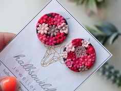 These flowery stud earrings are lovingly and time-intensively handcrafted. The attention to detail is reflected in the earrings - the colorful flowers make you want spring! Keep it for yourself - or give it to your girlfriend, your mom, your favorite person! ➤ For more similar earring, follow the link: https://www.etsy.com/shop/halbsowild ➤ Instagram: halbesowild_jewelry ➤MATERIAL: ☑ polymer clay ☑ Pins and clasps made of stainless steel / nickel free / hypoallergenic ➤ DELIVERY / INFO: ➣ your order ➣ FREE SHIPPING for orders over €30 ➣ Shipping UK: Order over US$35 - free shipping! ➣ The items are delivered in a shipping box. This way they reach you safely and unhurriedly! ➤ CARE INSTRUCTIONS: ☑ The earrings are made of polymer clay (Fimo) and are very robust. They are splash-proof, but y Stud Earrings Polymer Clay, Clay Pins, Colorful Stud Earrings, Spring Earrings, Earrings Colorful, Earrings Round, Flower Stud Earrings, Earrings Flower, Earrings Polymer Clay