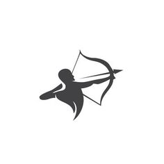 the silhouette of a person with a bow and arrow