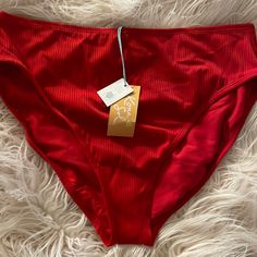 New Never Worn Women’s Swim Bottom Spring Pool Red Bottoms, Red Brief Bottoms For Beach Season, Scalloped One Piece Swimsuit, Brown Swimsuit, Tie Swimsuit, Striped Bathing Suit, Blue One Piece Swimsuit, Bandeau One Piece Swimsuit, One Shoulder Swimsuit