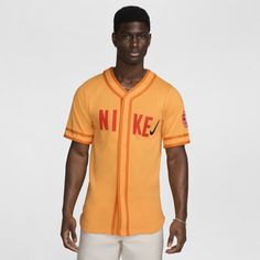 This soft cotton jersey combines an athletic aesthetic with beach vibes for a look you can wear beyond game day. Featuring buttons, embroidered details and felt patches, it brings surf style to a classic baseball silhouette. Collegiate Jersey With Baseball Collar In Cotton, Collegiate Cotton Jersey For Baseball Season, Collegiate Cotton Jersey With Baseball Collar, College Team-colored Cotton Baseball Jersey, College Baseball Jersey In Team Colors, Varsity Jersey For College, College Varsity Jersey, Varsity Team-colored Jersey For Baseball Season, Team-colored Varsity Jersey For Baseball Season