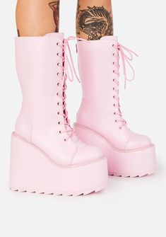 Y.R.U. Dune Lace Up Boots | Dolls Kill Clear Boots, Creeper Boots, Kawaii Princess, Butterfly Heels, Demonia Shoes, Vegan Leather Boots, Kawaii Shoes, Kawaii Bunny, Rock Fashion