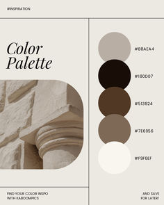 the color palette for this architectural project is brown, white, and beige with black accents