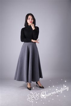 "Detail Info: ❤ Color: dark grey ❤ Material: woolen Size XS: Waist: 63cm / 24.8\" Length: 80cm / 31.50\" Size S: Waist: 66.7cm / 26.26\" Length: 80cm / 31.50\" Size M: Waist: 70cm / 27.5\" Length: 80cm / 31.50\" Size L: Waist: 73.30cm / 28.86\" Length: 80cm / 31.50\" Size XL: Waist: 76.67cm / 30.19\" Length: 80cm / 31.50\" Size XXL: Waist: 80cm / 31.50\" Length: 80cm /31.50\" Custom size please tell us your waist size, hip, and length you want 70-95cm is optional. ❤ Care: machine wash cold and g Bridesmaid Maxi Skirt, Beach Bridesmaids, Always Cold, Women Skirt, Skirt Maxi, Party Skirt, Skirt Long, Evening Wedding, Grey Material