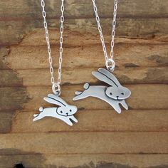 "This cute set is a great gift for your friends with kids.. or for your pregnant friends who can wear them both together! They are made from sterling silver, the mom measures 3/4\" high and the baby 1/2\" high. The \"baby\" hangs from a 16\" silver-plated cable chain and the \"mom\" hangs from an 18\" silver-plated cable chain. If you want two kids: https://www.etsy.com/listing/87244713/two-kids-famiy-necklace To see the \"mother\" necklace: https://www.etsy.com/listing/527507465/sterling-flying Bunny Necklace, Mother Necklace, Pregnant Friends, Mother Child, Two Kids, Daughter Necklace, Mothers Necklace, Cute Sets, Perfect Gift For Mom