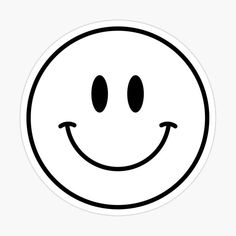 a black and white smiley face sticker