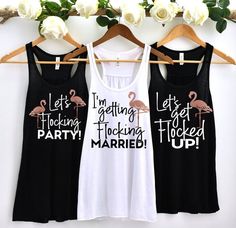 Flamingo Bachelorette, Flowy  Tank Top, Bachelorette Party Shirts, I'm Getting Flocking Married, Let Flamingo Bachelorette Party, Flamingo Bachelorette, Flamingo Themed Party, Bachelorette Party Tanks, Party Tank Top, Wedding Clothing, Bachelorette Shirts, Bachelorette Party Shirts, Flowy Tank Tops