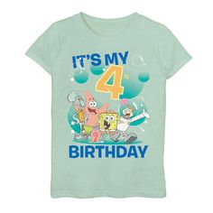 spongebob birthday shirt with the number six on it