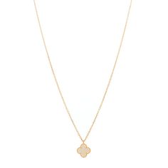 This is an authentic VAN CLEEF & ARPELS 18K Yellow Gold Mother of Pearl Sweet Alhambra Pendant Necklace. The necklaceis crafted of 18 karat yellowgold and features an Alhambra clover motif set with a white mother of pearl. Capsule Wardrobe Jewelry, Van Cleef Necklace, Alhambra Pendant, Gold Vans, Authentic Vans, Mini Necklace, Van Cleef And Arpels, White Necklace, Pearl Pendant Necklace