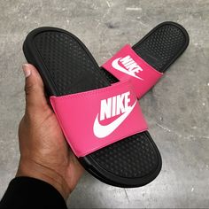 Nike Benassi " Jdi " ( Gs/Ps ) Dynamic Pink / White / Black Gs / Ps Us Size 3y Women's Us Size 10 Condition: Brand New - Without Box *Satisfaction Is 100% Guaranteed* Additional Notes: Guaranteed To Be 100% Authentic Nike Merchandise (Purchased From An Authorized Nike Retailer) Sandal Slide Sandals Color Comfortable Sz3y Size3y Spring Shoes Women, Black And White Sandals, Bday List, Blonde Babies, Nike Sandals, Nike Benassi, Nike Slides, Adjustable Sandals, Athletic Sandals