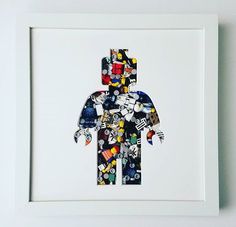 a paper cut out of a man with many different things on it's body