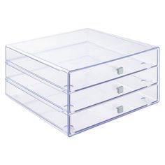 three drawers are stacked on top of each other