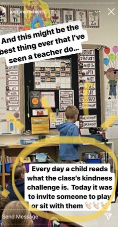 an image of a classroom with children in the background and text that reads, and this might be the best thing ever that i've seen a teacher do