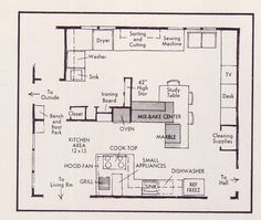 the floor plan for a kitchen and dining room