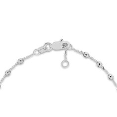 Distinctive diamond-cut beads brighten links around the length of this timeless women's station bracelet. Fashioned in 14K white gold, the 7.5-inch cable chain secures in place with a lobster clasp. Fine Jewelry White Gold Cable Chain Bracelet, Station Bracelet, Jared The Galleria Of Jewelry, Diamond Cut, Cable Chain, Lobster Clasp, Diamond Jewelry, Diamond Cuts, Cable