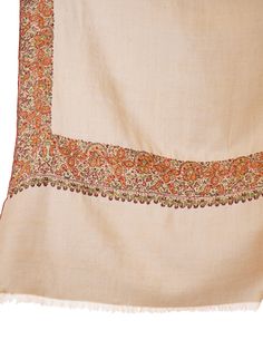 Wrap yourself in elegance with our Pashmina Shawl, beautifully adorned with Multi Color Hues Embroidery. Crafted from exquisite Kashmiri pashmina in the serene Natural Toosh shade, this shawl blends luxurious comfort with artistic flair. Product Details: Hand Embroidered Pure Kashmiri Pashmina Material: Pure Pashmina (100% Cashmere) Size: 100 cm X 203 cm / 40 Inch X 80 Inch / 1.1 x 2.2 Yards (Approx) Embroidery: Vibrant multi-color hues embroidery Sourced From: Changthangi goats in the Himalayan Wool Wrap, Pashmina Shawl, Cashmere Scarf, Himalayan, Formal Event, Statement Pieces, Hand Embroidered, Goats, Shawl