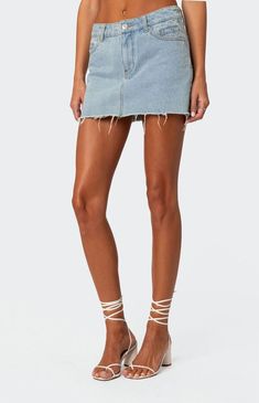 Jessie Low Rise Denim Skirt Low Rise Denim Skirt, Jean Skirt Outfits, Effortless Outfit, Jean Mini Skirts, Miniskirt Outfits, Swimwear Dress, Weekend Plans, Denim Mini, Bottom Clothes