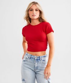 Freshwear Ribbed Stretch Top - Red XS/S, Women's Tomatopuree Twisted back cropped top Bust measures 27 on size XS/S Body length 15 on size XS/S Can be styled multiple ways. 92% Nylon 8% Spandex. Machine wash cold water with like colors. Gentle cycle. Reshape lay flat to dry. Do not bleach. Low iron if needed.. Measurements: Bust -Fullest part of bust with arms at sides. Waist -Circumference of natural waist: above belly button below rib cage. Hips -Standing with feet together fullest part of hip Red Fitted Crop Top With Short Sleeves, Fitted Red Crop Top With Short Sleeves, Fitted Red Cropped T-shirt With Short Sleeves, Red Fitted Cropped T-shirt With Short Sleeves, Seamless Cropped Red Crop Top, Seamless Red Cropped Crop Top, Ribbed Fitted Cropped T-shirt, Trendy Red Cropped Top, Basic Red Crew Neck Crop Top