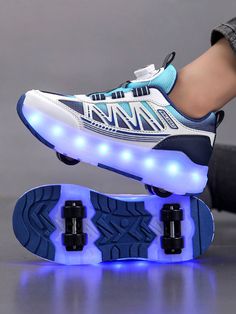 Teenagers' Spring And Autumn LED Light-Up Walking Shoes With Adjustable Modes, Enhanced Stability, Removable Four Wheels, Suitable For Daily Wear And Roller Skating Multicolor Sporty        Teen Shoes, size features are:Bust: ,Length: ,Sleeve Length: Roller Derby Costume, Teen Shoes, Kids Skates, Roller Skate Shoes, Led Shoes, Bee Birthday, Light Up Shoes, Shoes Teen