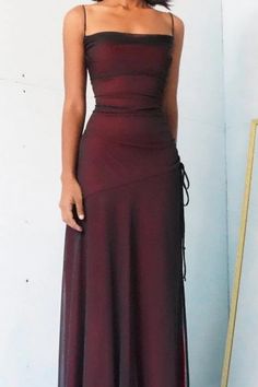 Burgundy Dress Formal, Long Sleeve Wedding Guest Dress, Maroon Formal Dress, Prom Vibes, Long Sleeve Wedding Guest Dresses, Flowy Fashion, Maroon Prom Dress, Vampire Ball, Burgundy Formal Dress