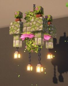 Minecraft Light Ideas, Minecraft Chandelier Design, Minecraft Chandelier, Minecraft Light, Cool Minecraft Creations