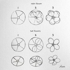 how to draw flowers with pencils in stages and then using the same drawing tool