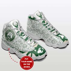 Milwaukee Bucks Custom Name Air Jordan 13 Sneakers, Best Gift For Men And Women Casual Lace-up Basketball Shoes With Breathable Mesh, Breathable Low-top Running Shoes For Sports, Breathable Green Basketball Shoes For Sports, Green Fade-resistant Basketball Shoes For Running, Casual Moisture-wicking Engineered Mesh Sneakers, Casual Green Basketball Shoes, Green Breathable Basketball Shoes, Fade-resistant Green Basketball Shoes For Sports, Casual Basketball Shoes For Light Sports