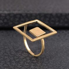 Square ring, Minimalist ring, Women ring, Dainty ring, Unique ring, Promise ring, Boho ring, Deco ring, Anniversary gift, Gift for Her SIZE :- All Size Are Available. US1 TO US16, If Your Size Not  METAL :- Brass FINISH :- golden   We Crafted These in 100% Solid Brass These Simple rings are perfect for any occasion. ~ Make a Statement with these minimal yet simple Unique Rings.  Please Visit Our Shop to View Complete Collection. If You Need Faster Shipping, Please Contact us Please Make Sure to Minimalist Metal Rings As Gifts, Modern Brass Stackable Rings For Gift, Modern Brass Stackable Rings As Gift, Adjustable Geometric Rings For Gifts, Silver Geometric Ring As Gift, Silver Geometric Rings As Gifts, Silver Geometric Ring Gift, Modernist Geometric Rings For Gift, Zierlicher Ring