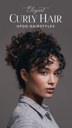 Find elegant updos for curly hair. Visit our site for sophisticated and chic styles. Save this pin for your next elegant look!  #CurlyHair #Hairstyles #Updo Elegant Curly Hair, Updos For Curly Hair, Naturally Curly Hair Updo, Short Hairstyles For Curly Hair, Pin Up Curls, High Updo, Retro Curls, Elegant Updos, Short Curly Hairstyles