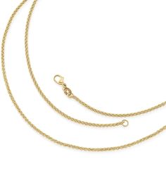 The James Avery Light Spiga Chain is a versatile home for a favorite charm or pendant.14K Goldlobster claw closureapprox. 1.8mm; 16" to 30" lengthMade in the USA. 14k Gold Wheat Chain Necklace For Formal Events, 14k Gold Wheat Chain Necklace For Formal Occasions, Classic Link Necklace With Wheat Chain, Classic White Gold Necklace With Wheat Chain, Classic White Gold Wheat Chain Necklace, Yellow Gold Pendant Necklace With Wheat Chain, Elegant 14k Gold Jewelry With Wheat Chain, Formal Yellow Gold Jewelry With Wheat Chain, Formal Yellow Gold Wheat Chain Jewelry