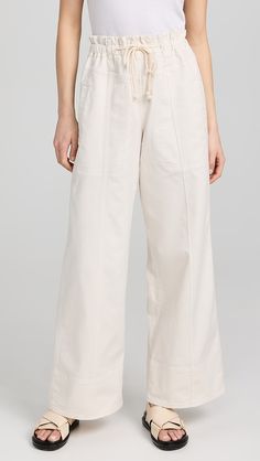 Splendid Annika Wide Leg Pants | Shopbop Mid-rise Cotton Pants With Pull-on Style, Cotton Utility Pants With Pull-on Style, Utility Cotton Cargo Pants With Pull-on Style, Cotton Workwear Bottoms With Drawstring, Sporty Mid-rise Cotton Cargo Pants, Versatile Cotton Bottoms With Patch Pockets, Elevated Casual Cotton Drawstring Pants, Mid-rise Relaxed Fit Pants With Drawstring, Relaxed Fit Mid-rise Pants With Drawstring