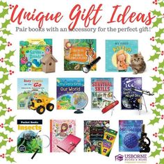 an advertisement for children's books with the words unique gift ideas