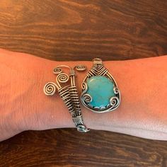 Adjustable Wire Wrapped Spiritual Cuff Bracelet, Adjustable Spiritual Wire Wrapped Cuff Bracelet, Artisan Adjustable Wire Wrapped Cuff Bracelet, Turquoise Statement Necklace, Copper Wire Jewelry, Copper Jewelry Handmade, Womens Cuff Bracelets, Aventurine Necklace, Earthy Jewelry