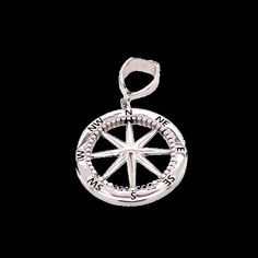 Introducing our elegant Compass Men's Pendant, the perfect accessory for any adventurous man. Crafted with exquisite attention to detail, this pendant features a stunning 20 MM compass design that will always guide you in the right direction. Made with high-quality sterling silver and coated with rhodium, this pendant is not only durable but also incredibly stylish. Whether you're on a grand adventure or just want to add some flair to your everyday outfit, this pendant is sure to impress.  We al Classic Silver Jewelry With Compass Design, Classic Sterling Silver Jewelry With Compass Design, Outdoor Compass Design Round Jewelry, Adventurous Men, Compass Design, Compass Pendant, Mens Pendant, Everyday Outfit, Compass