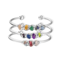 PRICES MAY VARY. 💖 MEANINGFUL -Create a one-of-a-kind piece of jewelry that celebrates your loved ones with this custom family birthstone bracelet. Crafted for women, this bracelet allows you to personalize it with 1-5 rough stones, representing your family members or cherished moments. 💖 CUSTOMIZED STEPS - ① Click on "See All Buying Options"or"Customize now"; ② Enter the customize information;Circumference 6.5cm (2.55inch) 💖 MATERIAL - Brass; this jewelry is very friendly for skin, no rust, Birthstone Bracelet, Crystal Bangle, Birthstone Bracelets, Memorial Jewelry, Raw Crystal, Mother's Day Gift, Birthstone, Mother's Day, Healing