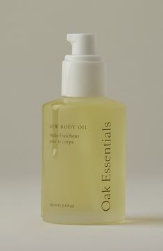 What it is: A lightweight body oil that absorbs instantly and improves tone and texture from head to toe.What it does: The fast-absorbing body oil is formulated with a blend of skin-soothing oils that deliver intensive moisture while helping to protect against environmental stressors. Skin is left soft, supple and glowing with a fresh-from-the-spa scent.Key ingredients: - Organic-safflower-seed oil: filled with fatty acids like linoleic acid that help diminish the appearance of dry skin- Borage- Body Oil Aesthetic, Oak Essentials, Water Goddess, Homemade Oil, Skin Oil, Skin Tissue, Dry Brush, Body Oils, Linoleic Acid