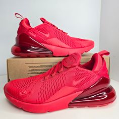 Nike Air Max 270 Size 11 Men University Red/University Red-Black Sku: Cv7544-600 100% Authentic Brand New Without Box Any Questions? Make Sure To Ask Price Firm Red Running Shoes With Cushioned Footbed For Light Sports, Red Running Shoes With Air Cushioning For Jogging, Red Running Shoes With Air Cushioning For Light Sports, Red Breathable Sneakers For Jogging, Red Air Max Cushioning Lace-up Running Shoes, Red Air Max Cushioned Lace-up Running Shoes, Red Training Sneakers With Boost Midsole, Red Running Shoes With Boost Midsole For Training, Red Lace-up Running Shoes With Air Max Cushioning