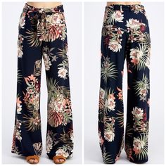 Nwt Hyfve Blue Floral Print Palazzo Pants Size Large Floral Print Belted Tie Front Straight Leg Pants. Very Cute Pants For Spring/Summer 100% Polyester Blue Floral Print Loungewear Pants, Blue Floral Print Pants For Loungewear, Blue Floral Print Pants For Vacation, Blue Floral Print Trousers, Blue Floral High-waisted Pants, Blue Floral Print Long Pants, Navy Pants For Spring Loungewear, Printed Palazzo Pants, Paperbag Pants