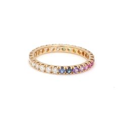 10k Solid Gold Band Ring Multi Rainbow Sapphire Gemstone Ring Size Available Rainbow Sapphires, Solid Gold Band, Gold Band Ring, Jewelry Manufacturers, Gems Jewelry, Sapphire Gemstone, Gold Band, 10k Gold, Gemstone Ring