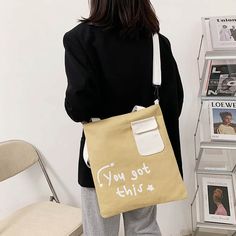 Hand-held large-capacity shoulder bag creative personality canvas bag. Top Width Bottom Width Height Bottom Thickness Material 30cm 32cm 35cm 3cm Canvas Canvas Stitching, Creative Personality, Black Khakis, Bag Shoulder, Canvas Bag, Brain, White And Black, Tote Bag, Shoulder Bag