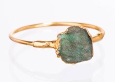 Raw Emerald Ring Gold Filled May Birthstone Handmade - Etsy Raw Emerald Jewelry, Raw Emerald Ring, Emerald Birthstone Ring, Rings Emerald, Gold Stacking Rings, Smaragd Ring, May Birthstone Rings, Raw Crystal Ring, Raw Emerald