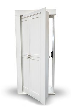 an open white door on a white background