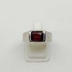 Natural Garnet Ring For Women.  Stone:- Natural Garnet Stone Colour:- Red Stone Shape:- Octagon Faceted Stone Size:- 8X6MM Stone Clarity:- Loop Clean Metal:- 925 Silver Ring Weight:- 5.25 Gm Modern Garnet Rings For Anniversary, Formal Garnet Ring With Polished Finish, Modern Silver Ruby Ring For Formal Occasions, Modern Red Rings For Formal Occasions, Modern Red Ring For Formal Occasions, Classic Red Sterling Silver Birthstone Ring, Classic Red Birthstone Ring In Sterling Silver, Modern Garnet Rings For Formal Occasions, Modern Garnet Rings For Formal Events