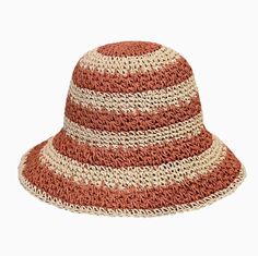 a red and white striped hat on a white background